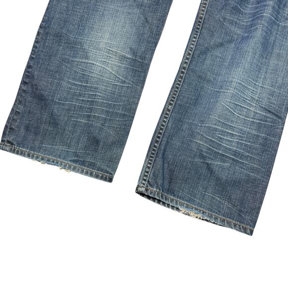 AllSaints Nevada Texel Straight Leg Denim Jeans Button Fly FLAW Mens 36x31 - Picture 5 of 11